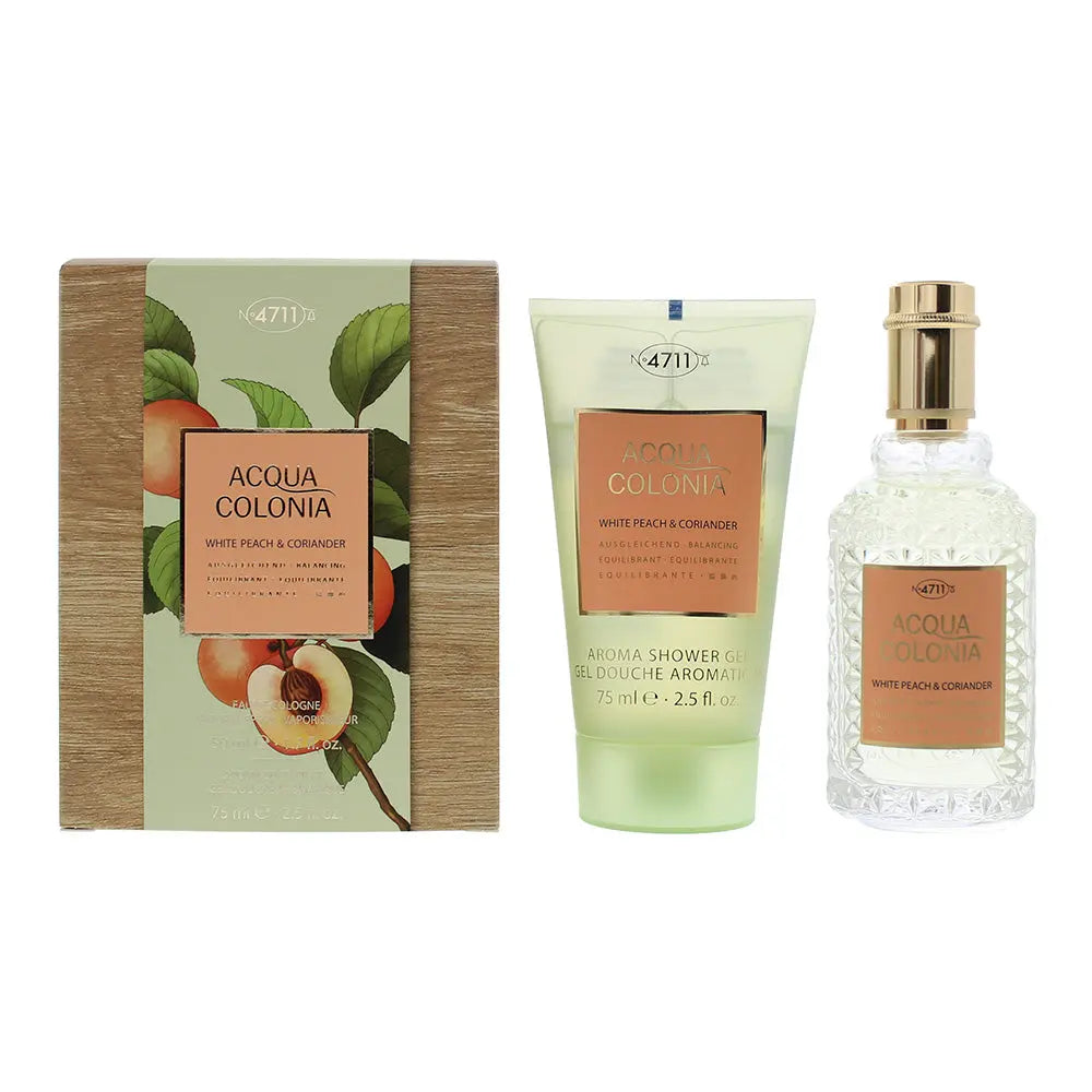 4711 Acqua Colonia White Peach Coriander 2 Piece Gift Set: Eau De Cologne 50ml - Shower Gel 75ml 4711