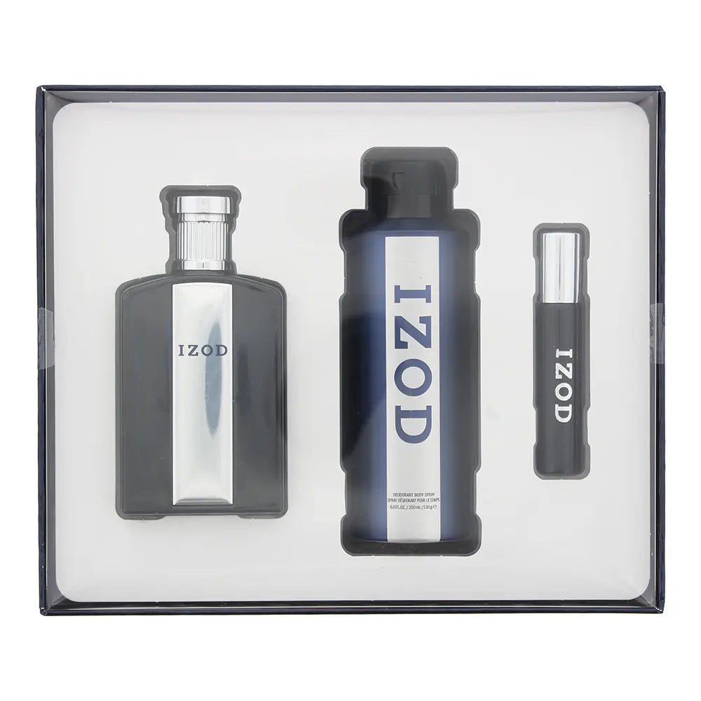 Izod 3 Piece Gift Set: Eau De Toilette 100ml - Eau De Toilette 15ml - Body Spray 200ml Izod