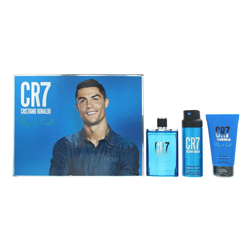 Cristiano Ronaldo Play It Cool 3 Piece Gift Set: Eau de Toilette 100ml - Shower Gel 150ml - Body Spray 150ml Cristiano Ronaldo