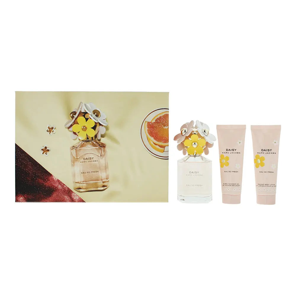 Marc Jacobs Daisy Eau So Fresh 3 Piece Gift Set: Eau De Toilette 75ml - Body Lotion 75ml - Shower Gel 75ml Marc Jacobs