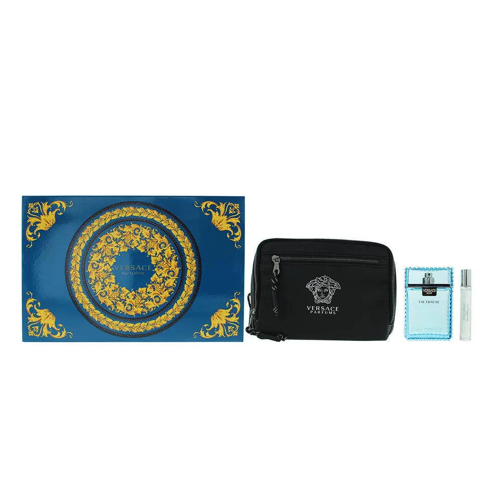 Versace Man Eau Fraiche 3 Piece Gift Set: Eau De Toilette 100ml - Eau De Toilette 10ml - Bag Versace