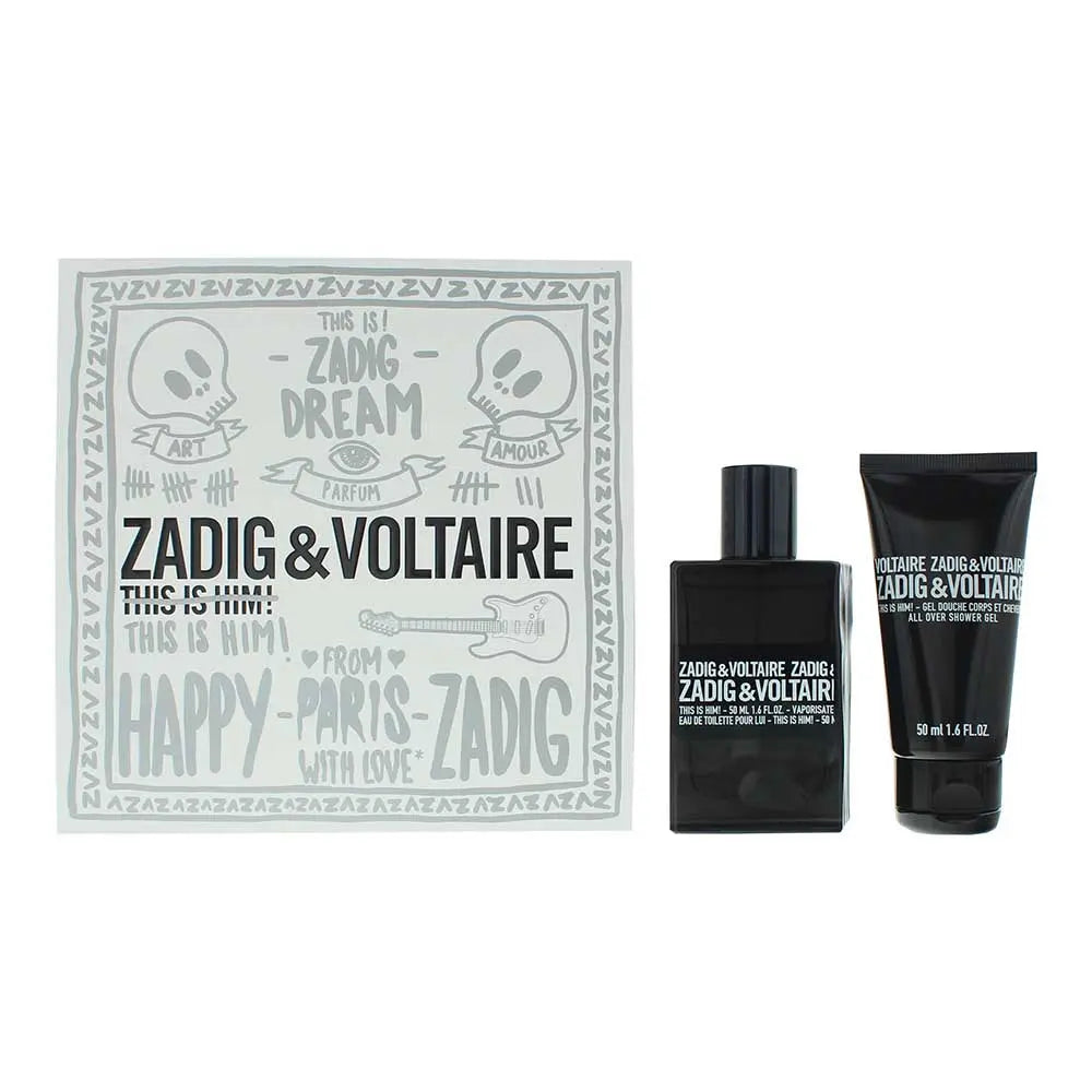 Zadig & Voltaire This Is Him! 2 Piece Gift Set: Eau de Toilette 50ml - Shower Ge Zadig and Voltaire