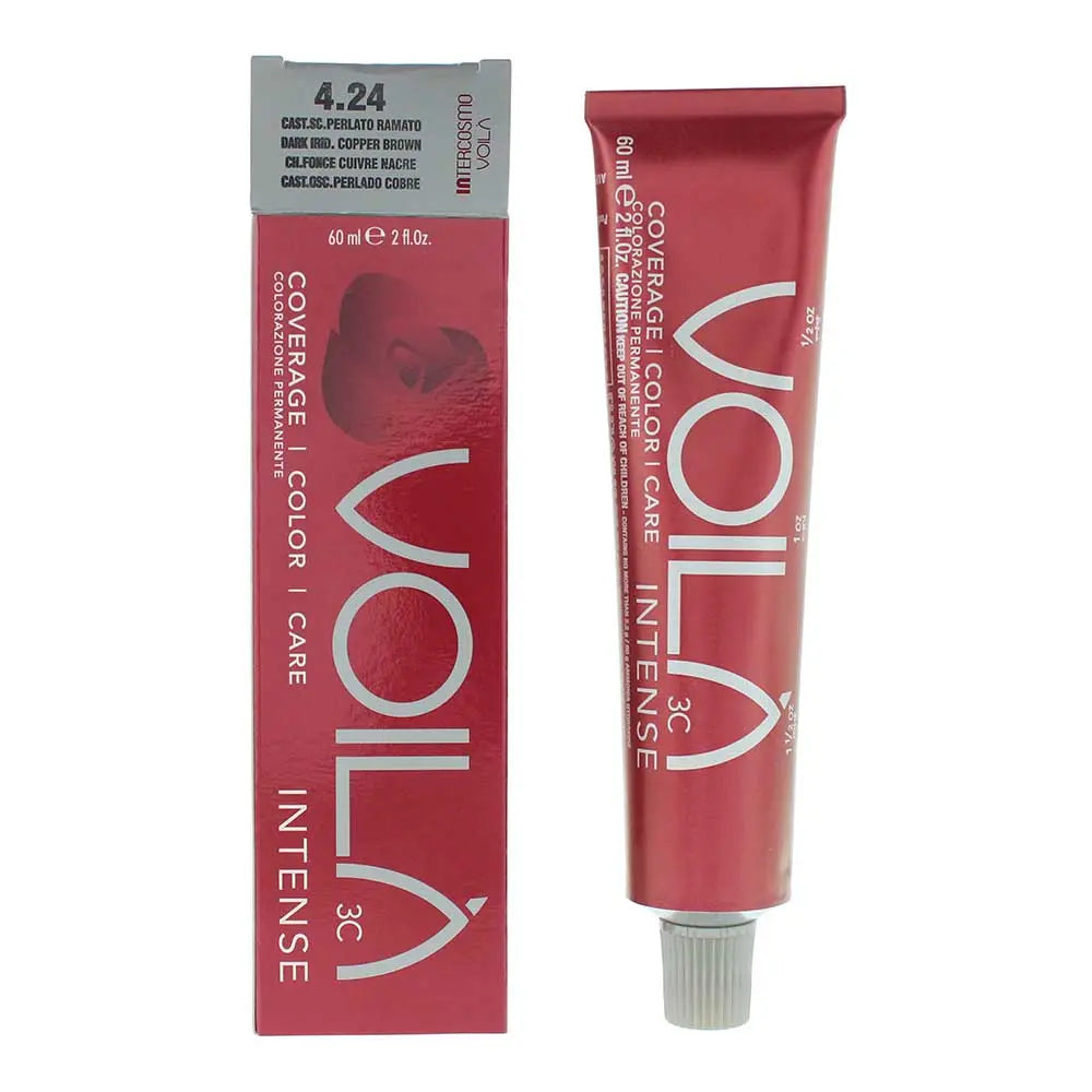 Intercosmo Voilà Intense 4.24 Dark Irdi Copper Brown Hair Colour 60ml Intercosmo Voilà
