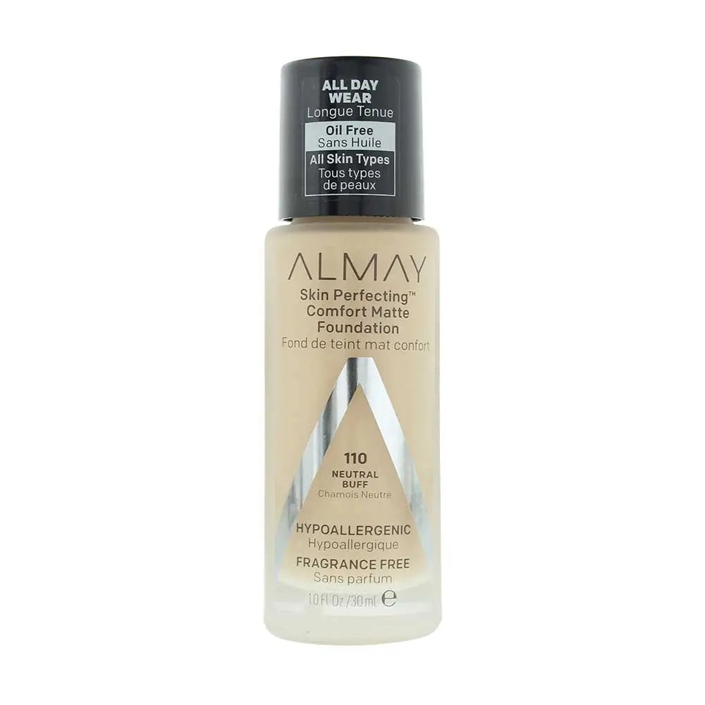 Almay Skin Perfecting Comfort Matte 110 Neutral Buff Foundation 30ml Almay