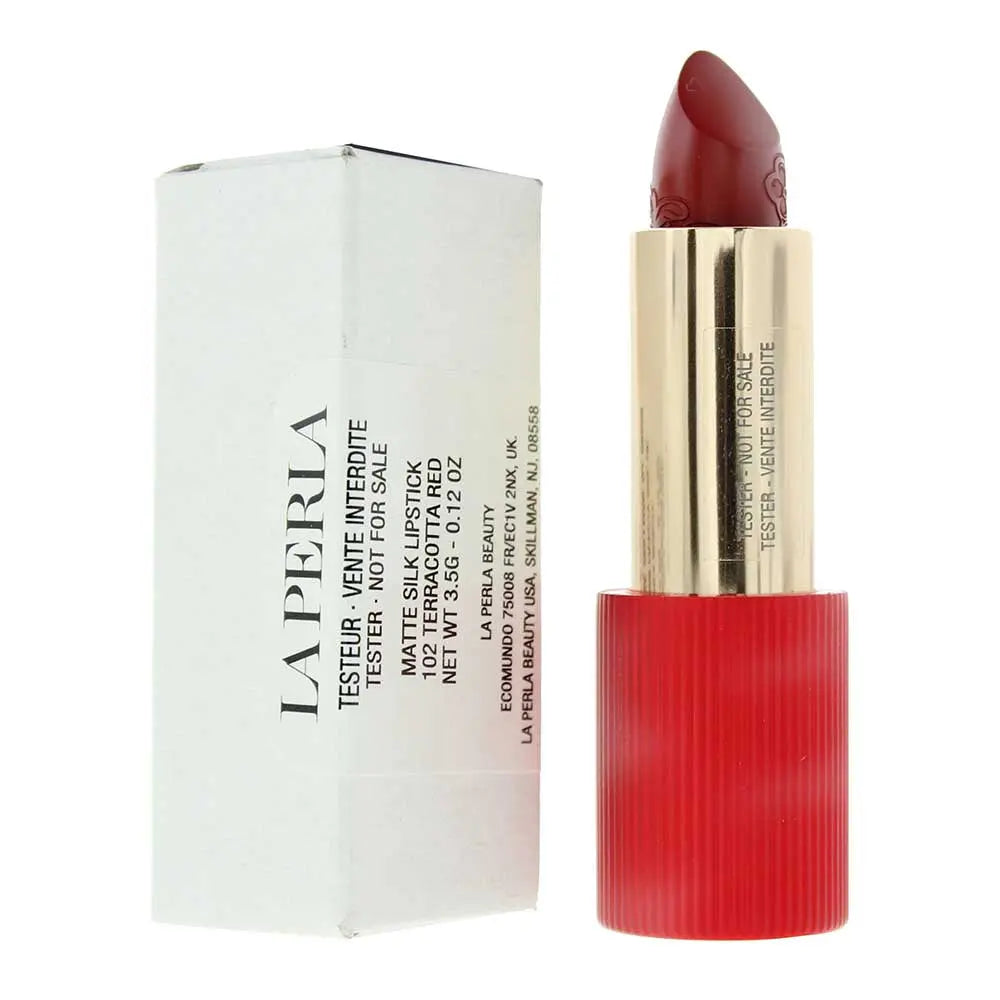 La Perla Tester Matte Silk 102 Terracotta Red Lipstick 3.5g La Perla