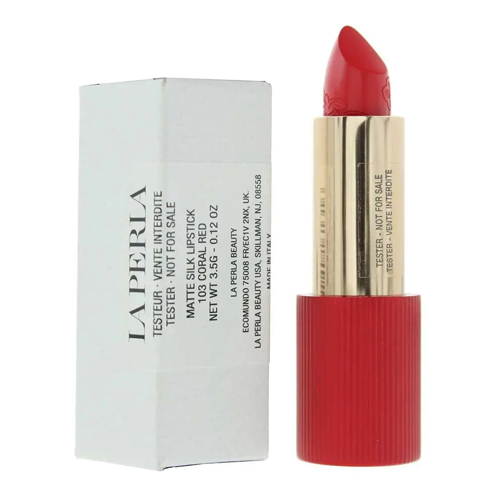 La Perla Tester Matte Silk Coral Red Lipstick 3.5g