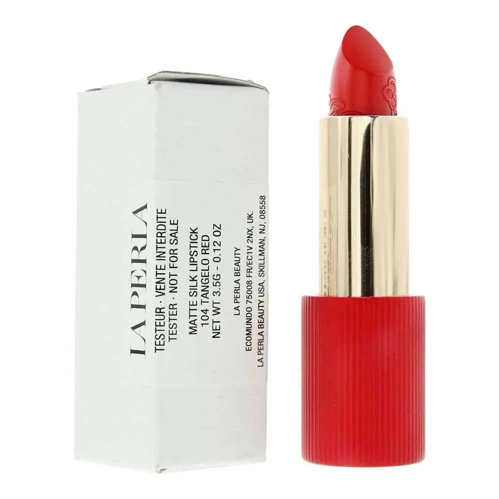 La Perla Tester Matte Silk 104 Tangelo Red Lipstick 3.5g La Perla