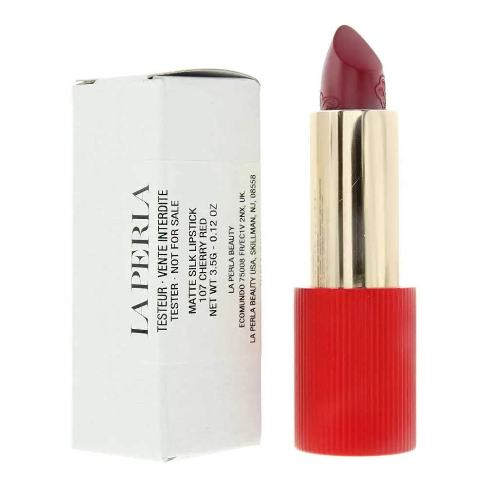 La Perla Tester Matte Silk 107 Cherry Red Lipstick 3.5g