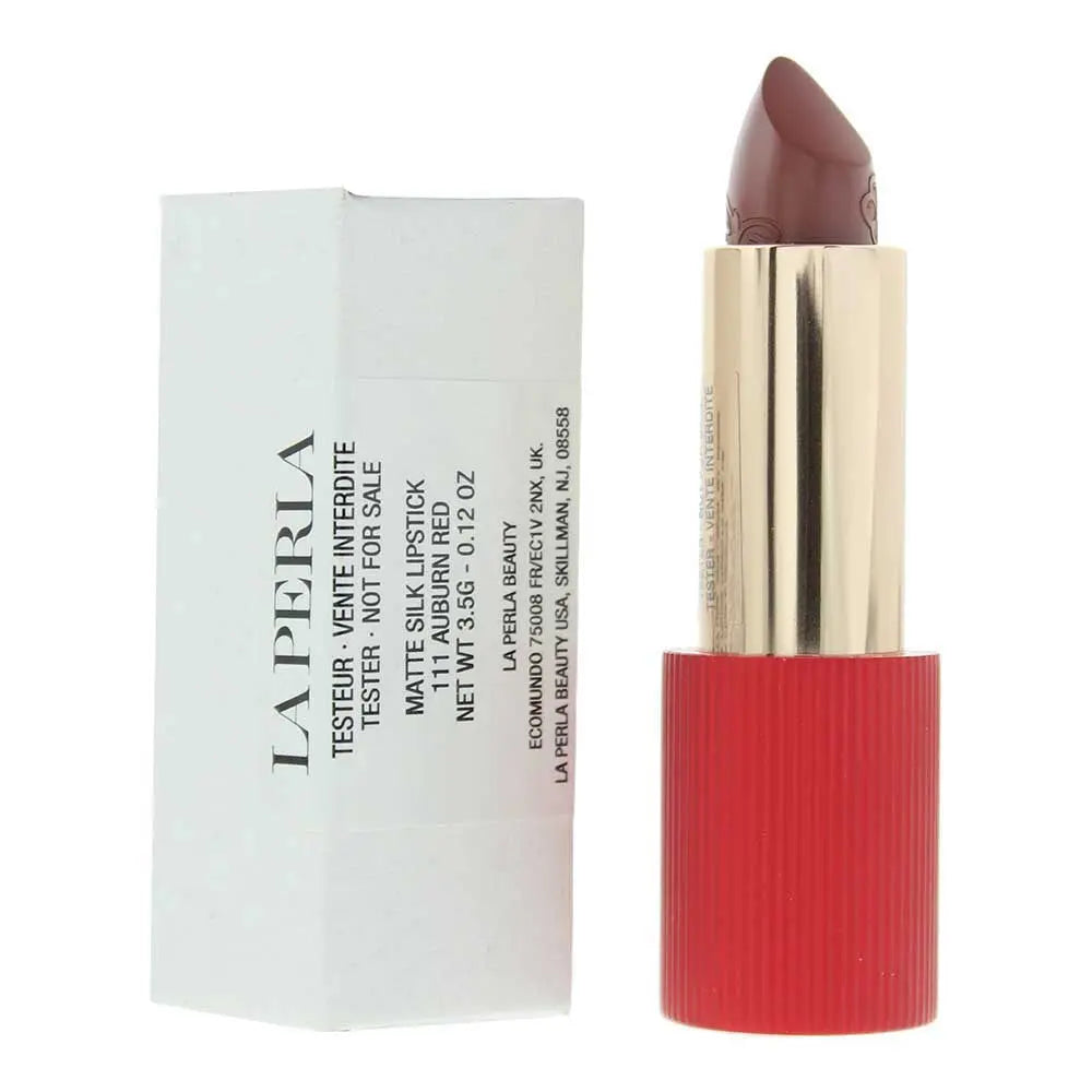 La Perla Tester Matte Silk 111 Auburn Red Lipstick 3.5g