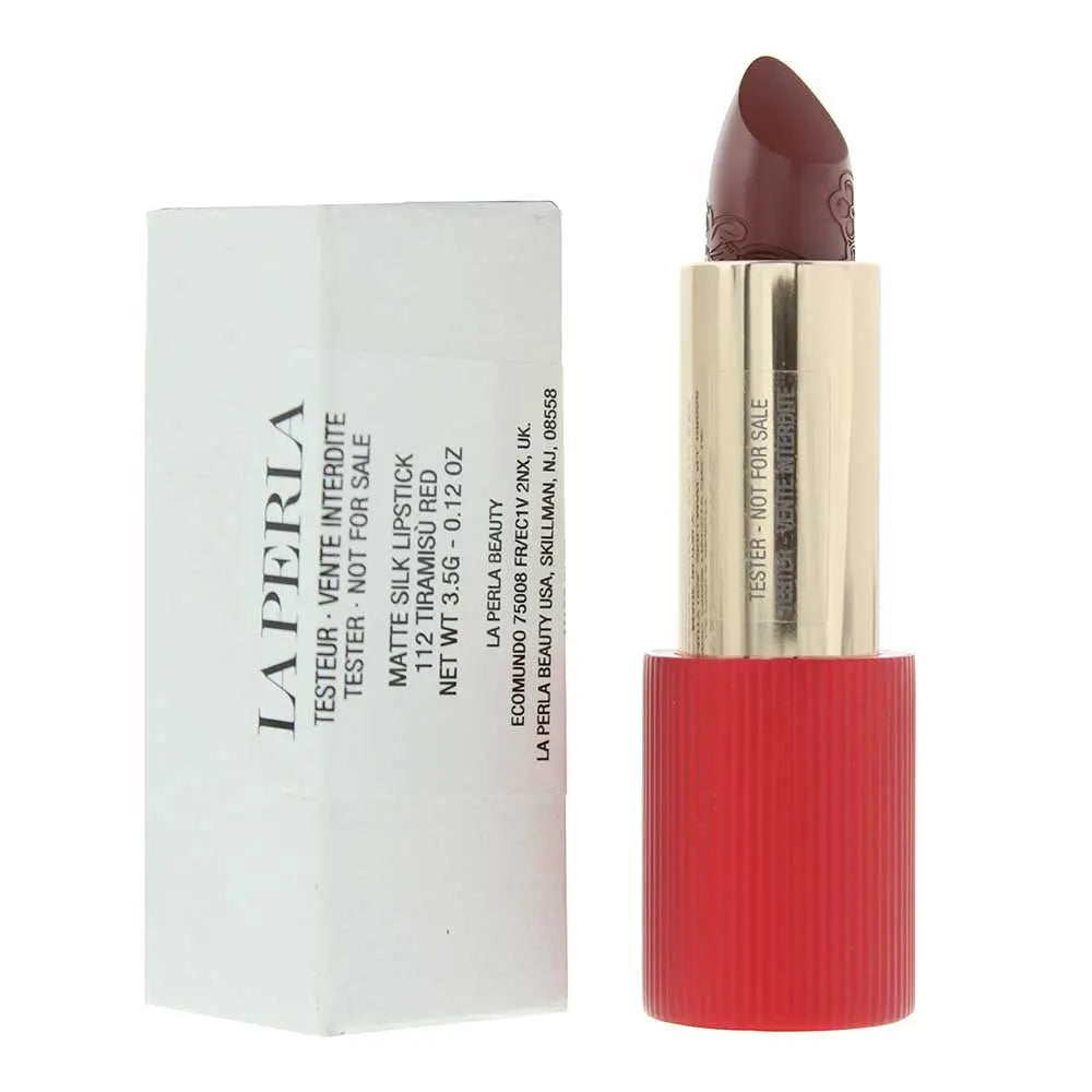 La Perla Tester Matte Silk 112 Tiramisu Red Lipstick 3.5g