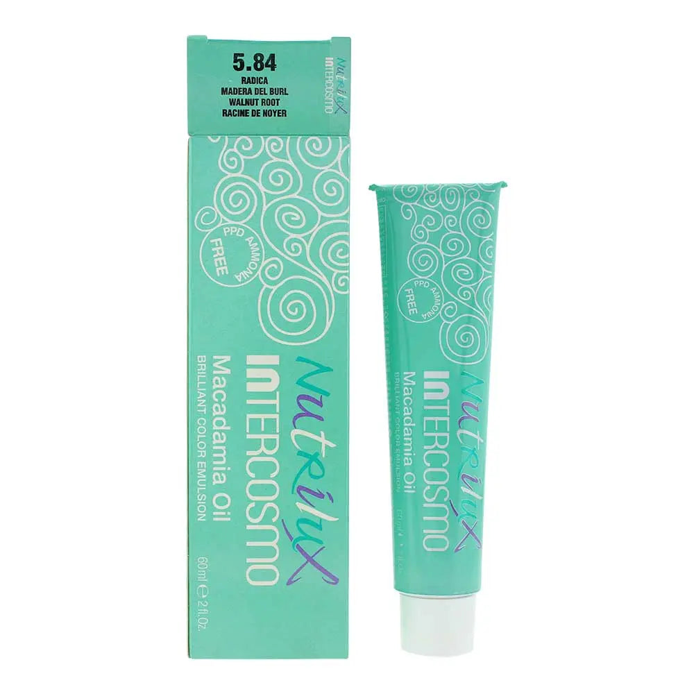 Intercosmo Nutrilux Macadamia Oil 5.84 Walnut Root Hair Colour 60ml Intercosmo