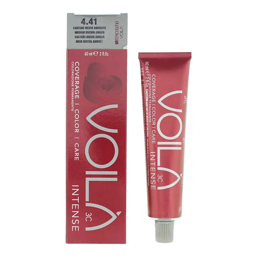 Intercosmo Voilà 3C Intense 4.41 Medium Brown Amber Hair Colour 60ml Intercosmo Voilà
