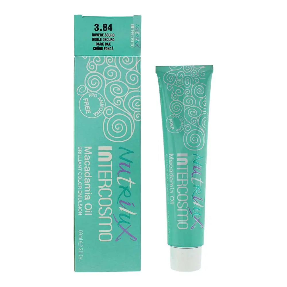 Intercosmo Nutrilux Macadamia Oil 3.84 Dark Oak Hair Colour 60ml Intercosmo