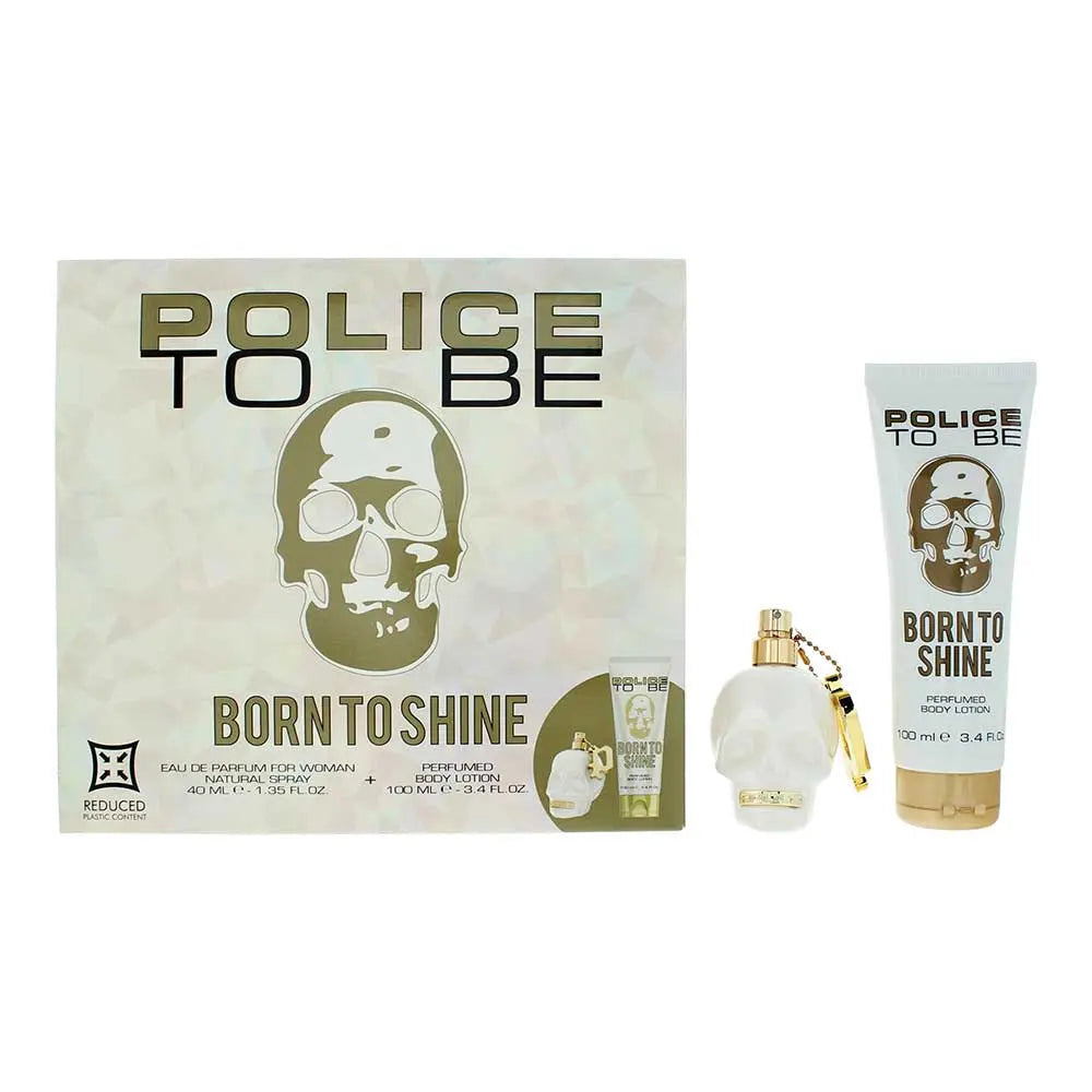 Police To Be Born To Shine 2 Piece Gift Set: Eau de Parfum 40ml - Body Lotion 100ml Police