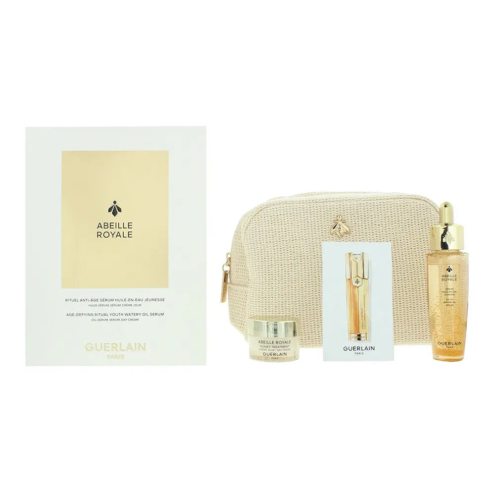 Guerlain Abeille Royale Gift Set Day Cream 7ml + Oil In Water Serum 30ml + Renew & Repair Serum 7 x 0.6g + Case Guerlain