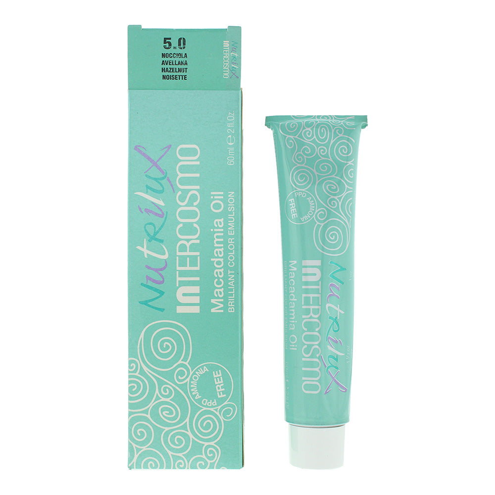 Intercosmo Nutrilux Macadamia Oil 5.0 Hazelnut Hair Colour 60ml Nutrilux