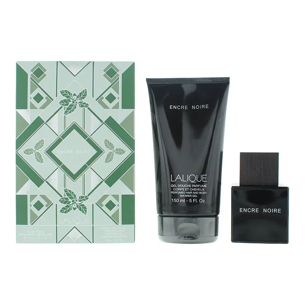 Lalique Encre Noire 2 Piece Gift Set: Eau de Toilette 50ml - Shower Gel 150ml 1 Lalique