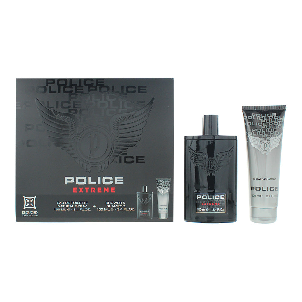 Police Extreme 2 Piece Gift Set: Eau De Toilette 100ml + Shower Shampoo 100ml Extreme