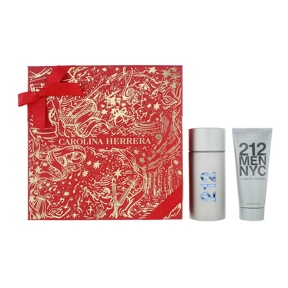 Carolina Herrera 212 Men Nyc Piece Gift Set: Eau de Toilette 100ml - Aftershave Balm 100ml Carolina Herrera