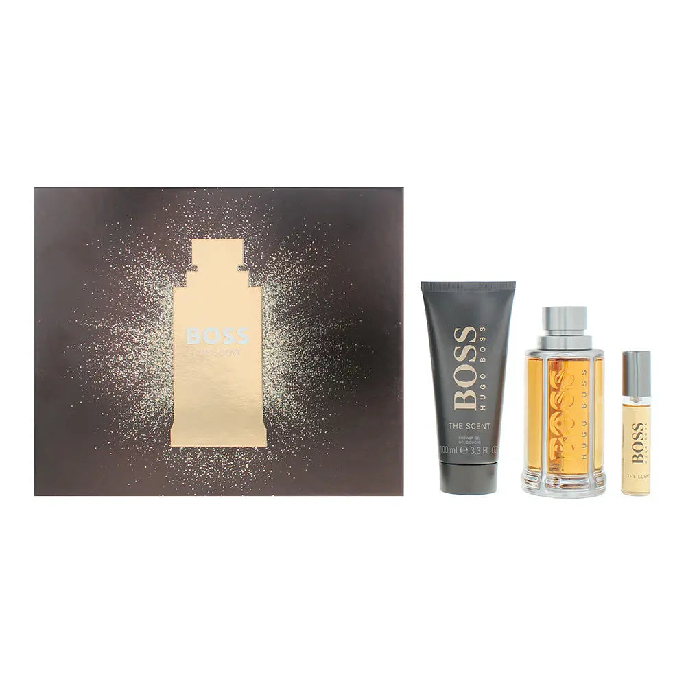 Hugo Boss The Scent For Men 3 Piece Gift Set: Eau de Toilette 100ml - Eau de Toilette 10ml - Shower Gel 100ml The Scent