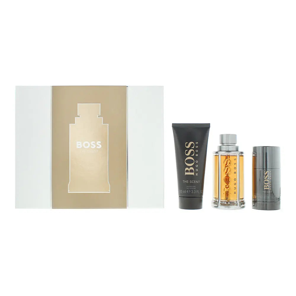 Hugo Boss The Scent 3 Piece Gift Set: Eau de Toilette 100ml - Shower Gel 100ml - Deodorant Stick 75ml The Scent