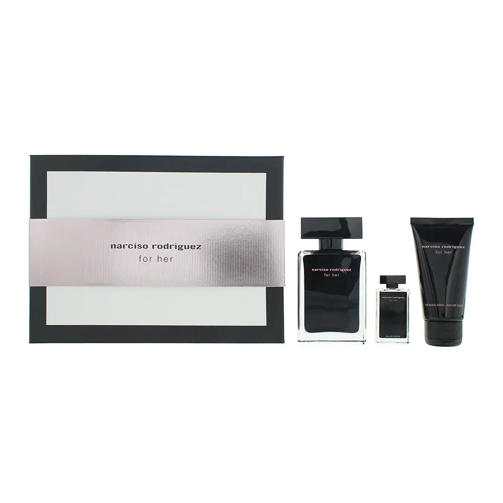 Narciso Rodriguez For Her 3 Piece Gift Set: Eau de Toilette 50ml - Eau de Toilette 7.5ml - Body Lotion 50ml Narciso Rodriguez