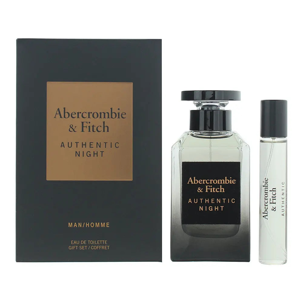 Abercrombie & Fitch Authentic Night Men 2 Piece Gift Set: Eau de Toilette 100ml Scent Global