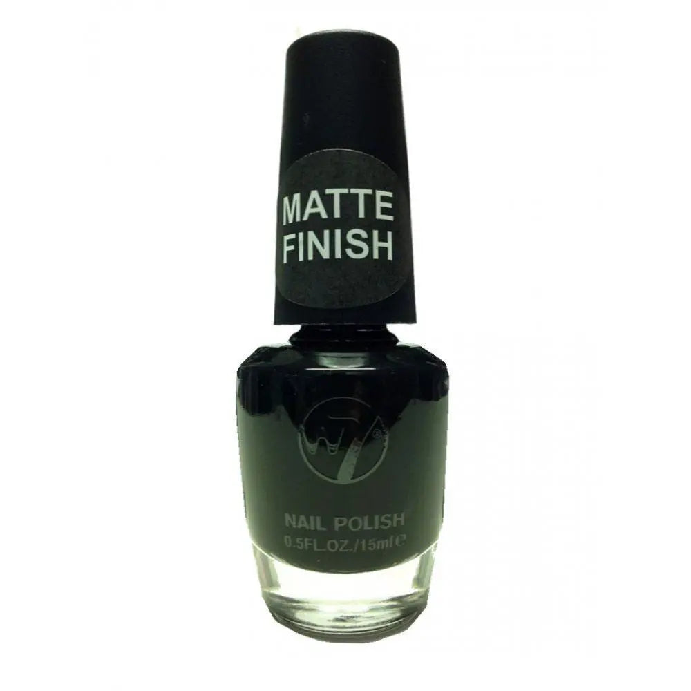 W7 Cosmetics Black Nail Polish 15ml - Matt Black W7 Cosmetics
