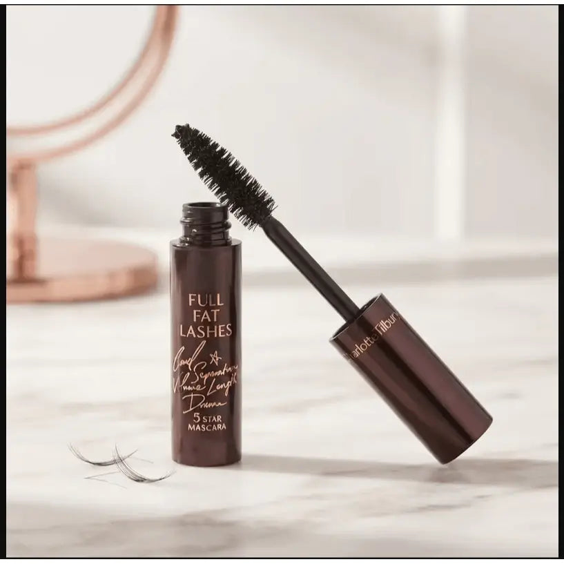Charlotte Tilbury Full Fat 5 Star Glossy Black Mascara 4ml & Shu Uemura Brow Unlimited Mascara 4.4ml – Black & Mystic Green Eye Makeup Duo The Beauty Store