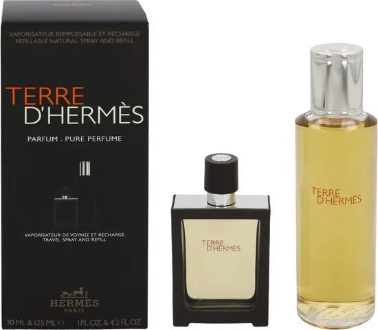 Hermes Terre d'Hermes Gift Set Pure Parfum Spray 30ml + Refill 125ml Hermes