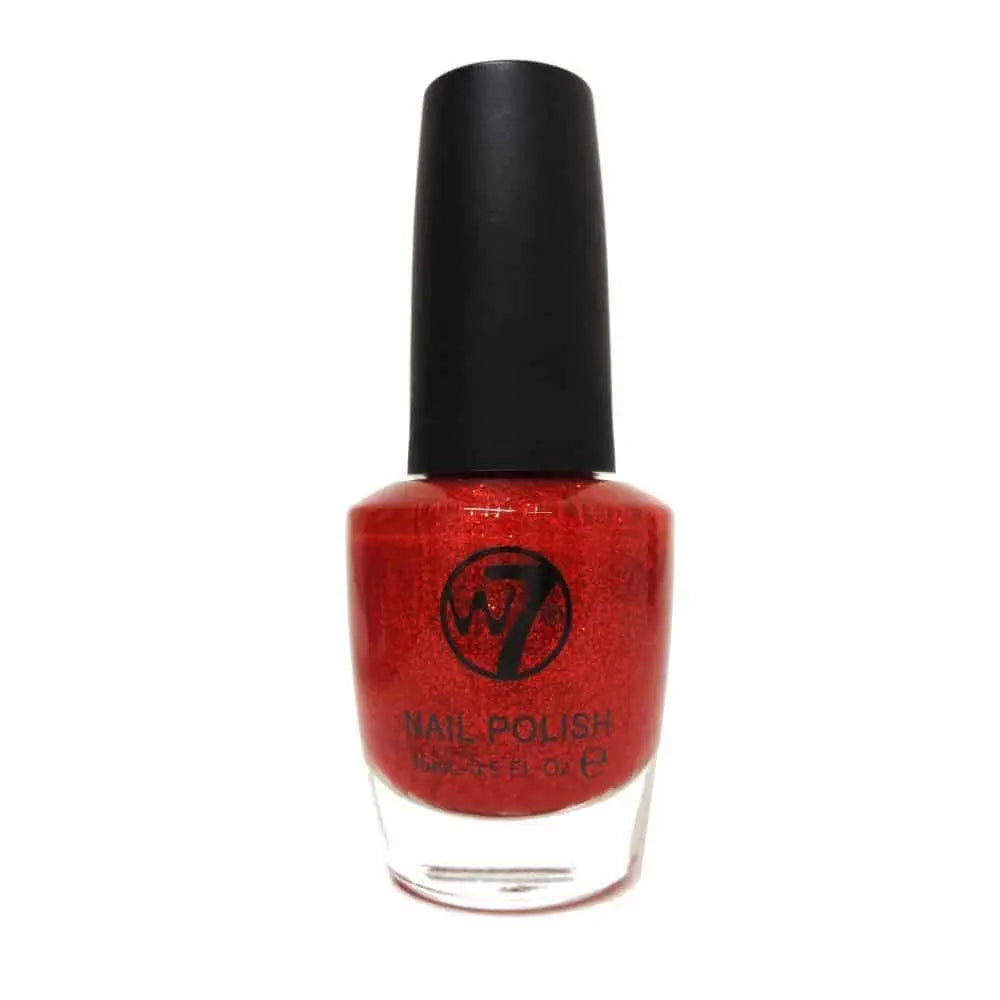 W7 Cosmetics Dazzle Nail Polish 15ml - Red Dazzle W7 Cosmetics