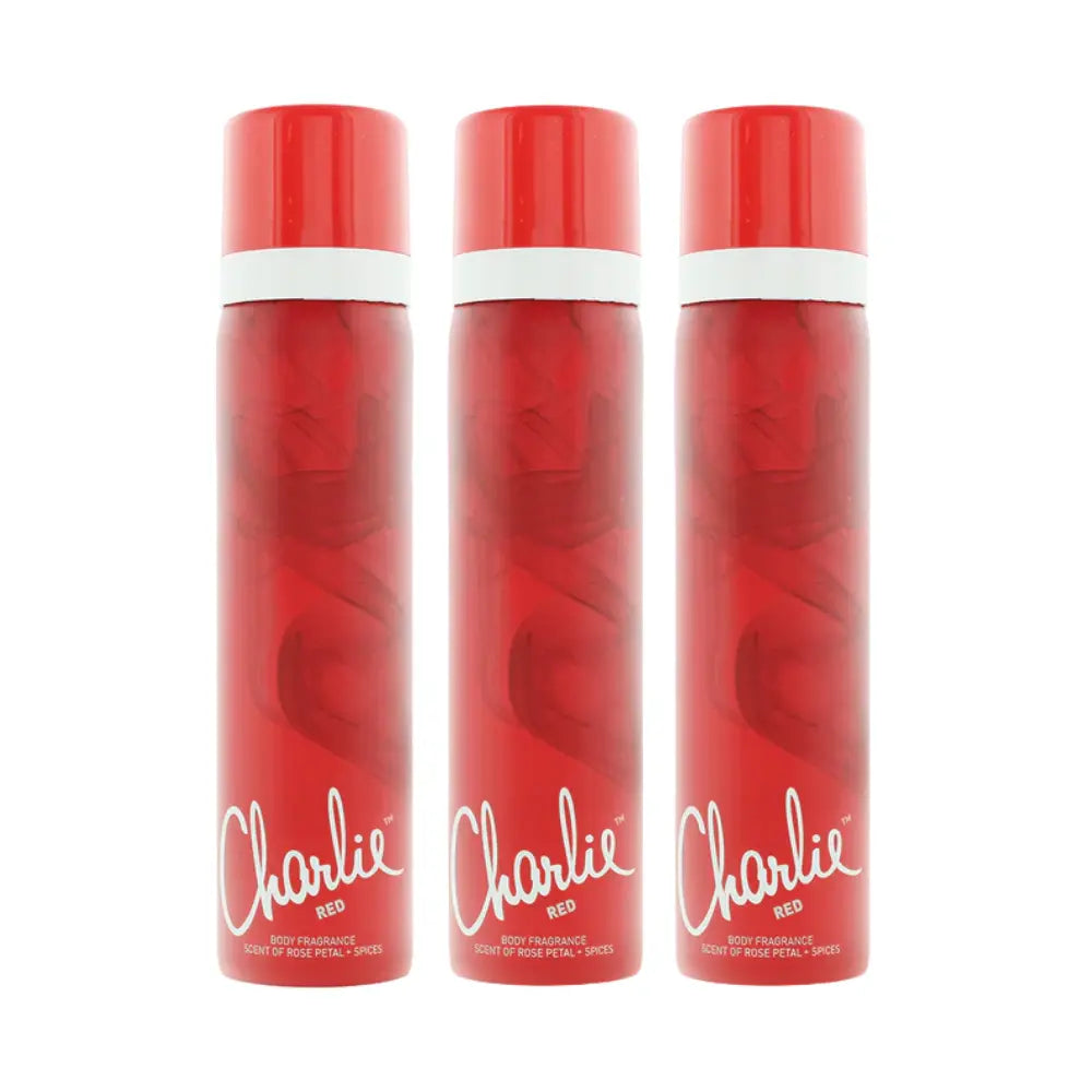 Revlon Charlie Red Perfumed Body Spray 75ml Pack of 3 Revlon