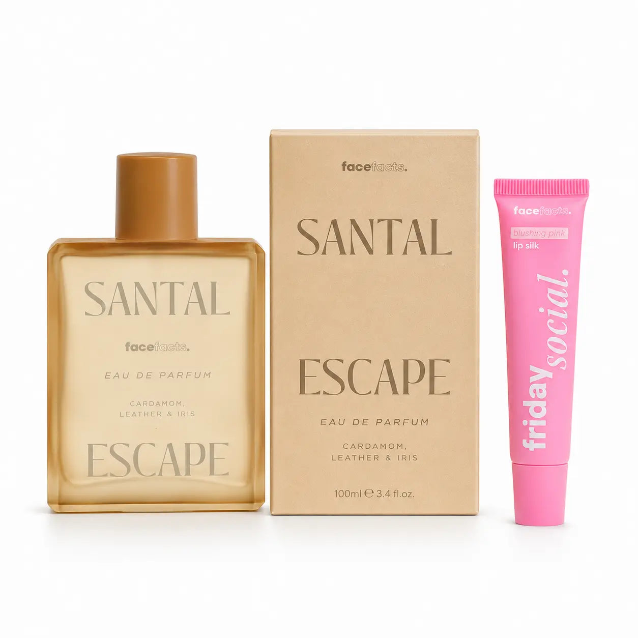 Face Facts Fragrance Lip Gloss Bundle Santal Escape 100ml + Lip Gloss Balm Face Facts