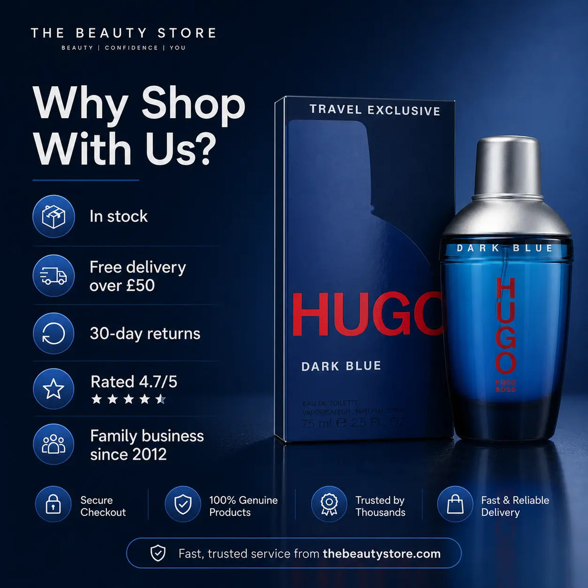 Hugo Boss HUGO Dark Blue Eau de Toilette Spray 75ml Hugo Boss