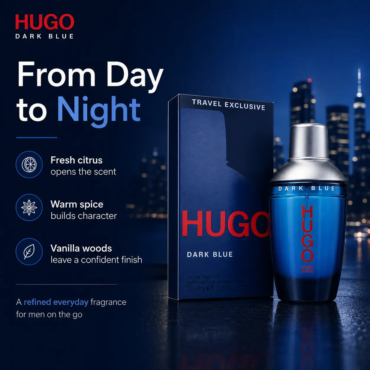 Hugo Boss HUGO Dark Blue Eau de Toilette Spray 75ml Hugo Boss