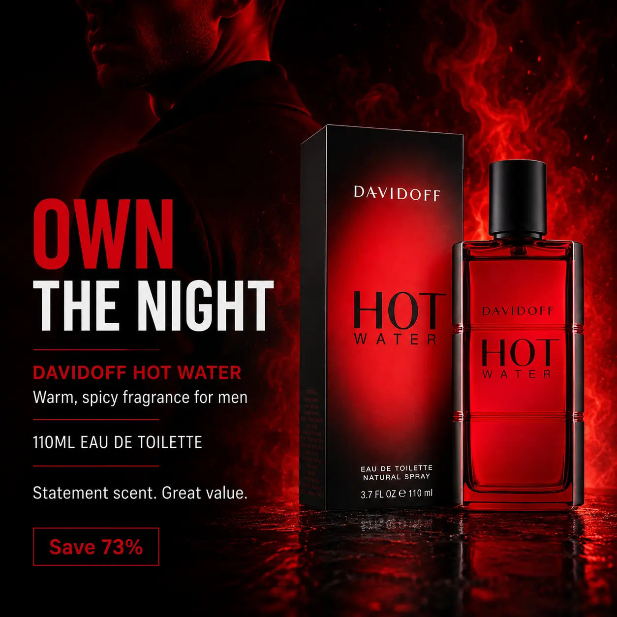 Davidoff Hot Water for Men Eau de Toilette Spray 110ml Davidoff