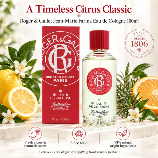Roger & Gallet Jean-Marie Farina Eau de Cologne Spray 100ml Roger and Gallet