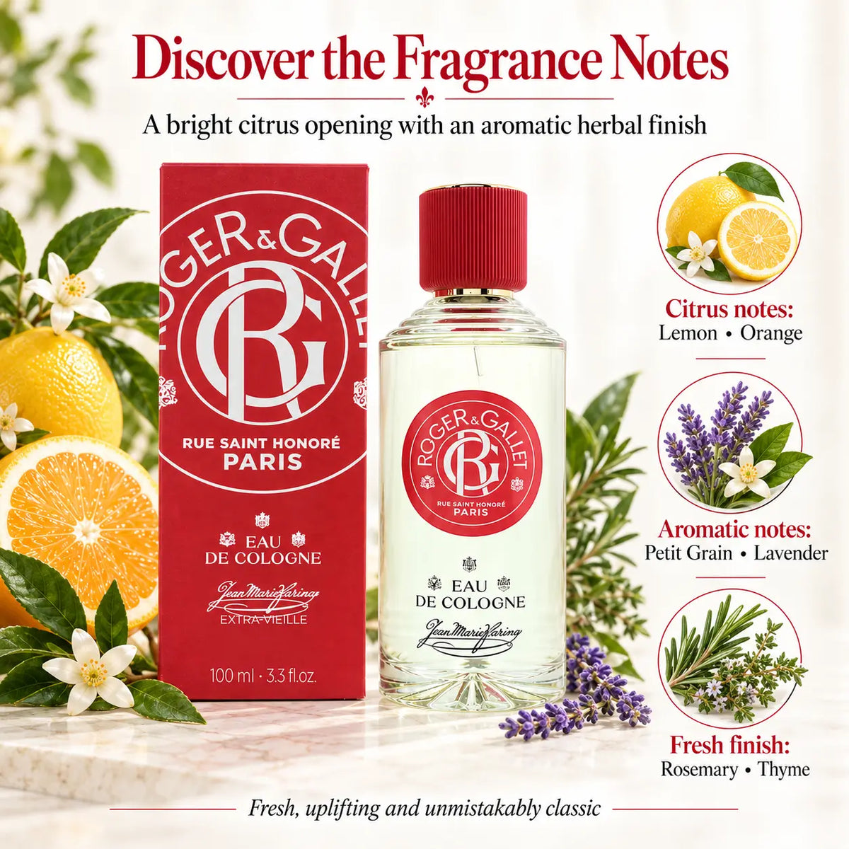 Roger & Gallet Jean-Marie Farina Eau de Cologne Spray 100ml Roger and Gallet
