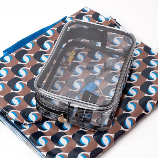 Geometra Azure Threefold Hanging Wash Bag and Beauty Kit Case Set Victoria Green