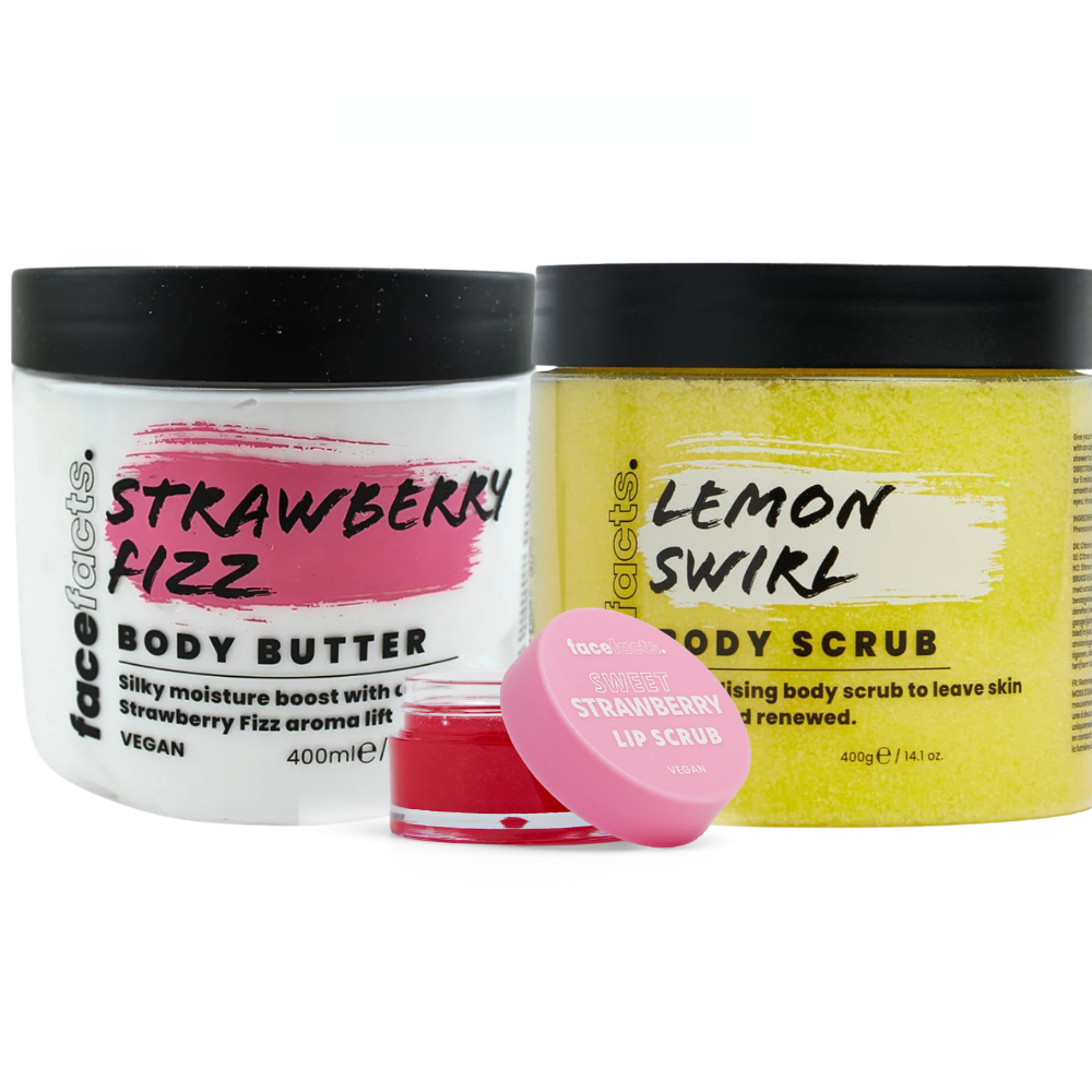 Face Facts Fruity Body Care Bundle Body Butter + Body Scrub + Lip Scrub