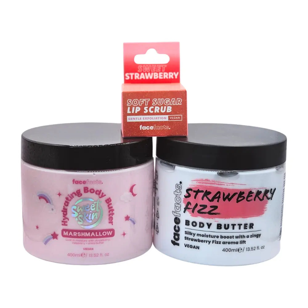 Face Facts Sweet Body Care Bundle 2 x Body Butter + Lip Scrub Face Facts
