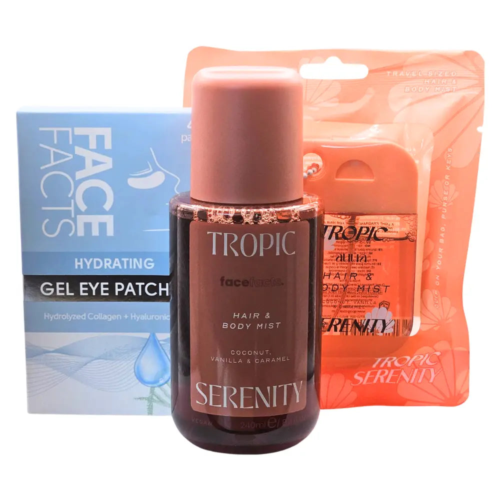 Face Facts Travel Refresh Bundle Fragrance Mist + Hair Mist + Eye Patches Face Facts