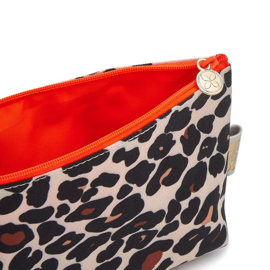Victoria Green 'Mia' small makeup bag in leopard tan Victoria Green