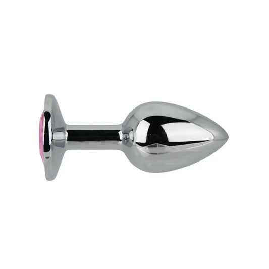Toosh Silver Metal Butt Plug Small Pink Stone Toosh