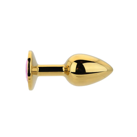 Toosh Gold Metal Butt Plug Small Pink Stone Toosh