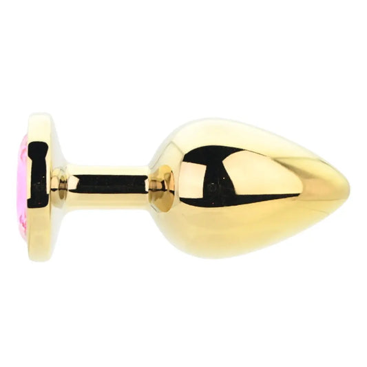 Toosh Gold Metal Butt Plug Large Pink Stone Toosh