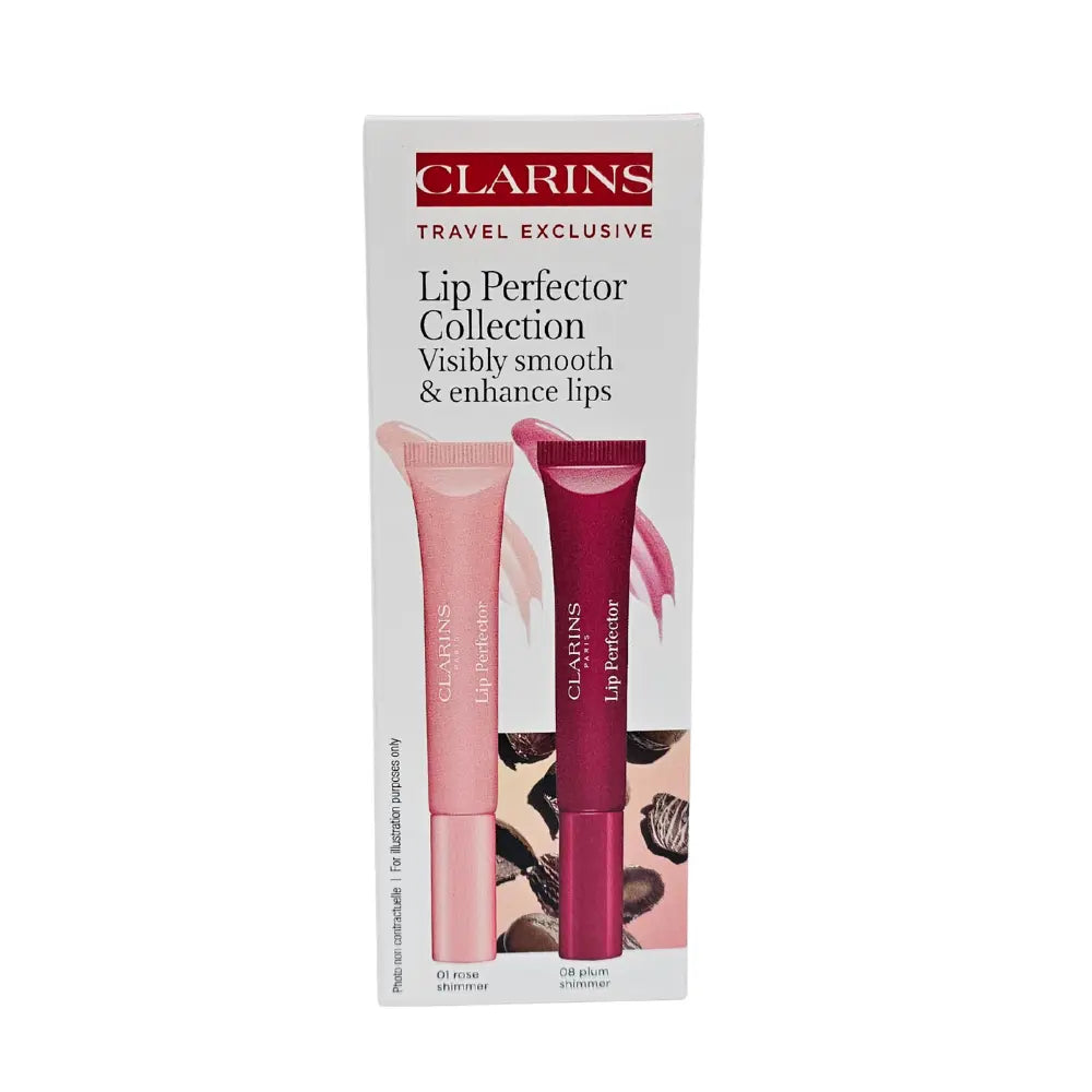 Clarins Lip Perfector Collection Duo 01 Rose Shimmer 12ml + 08 Plum Shimmer 12ml Clarins