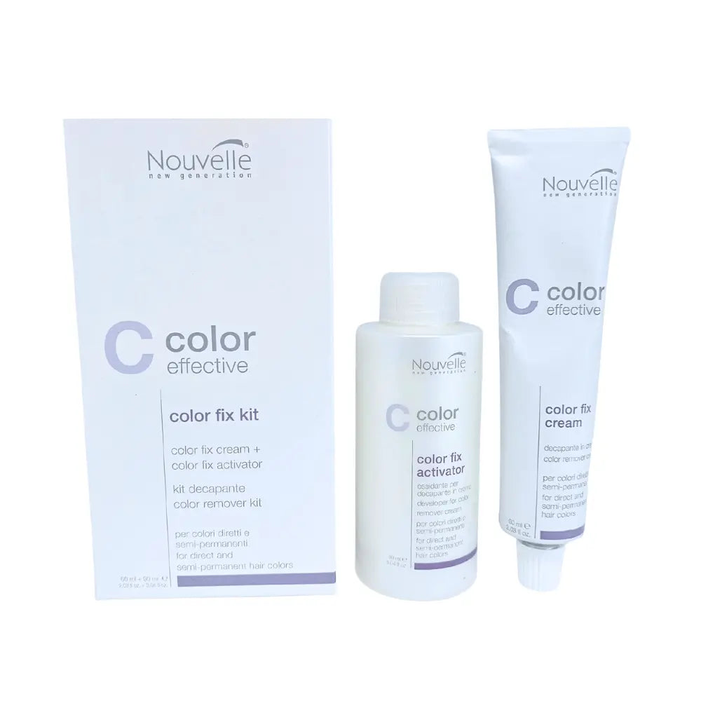 Nouvelle Color Effective Semi-Permanent Hair Color Fix Kit Cream 60ml + Activator 90ml Nouvelle