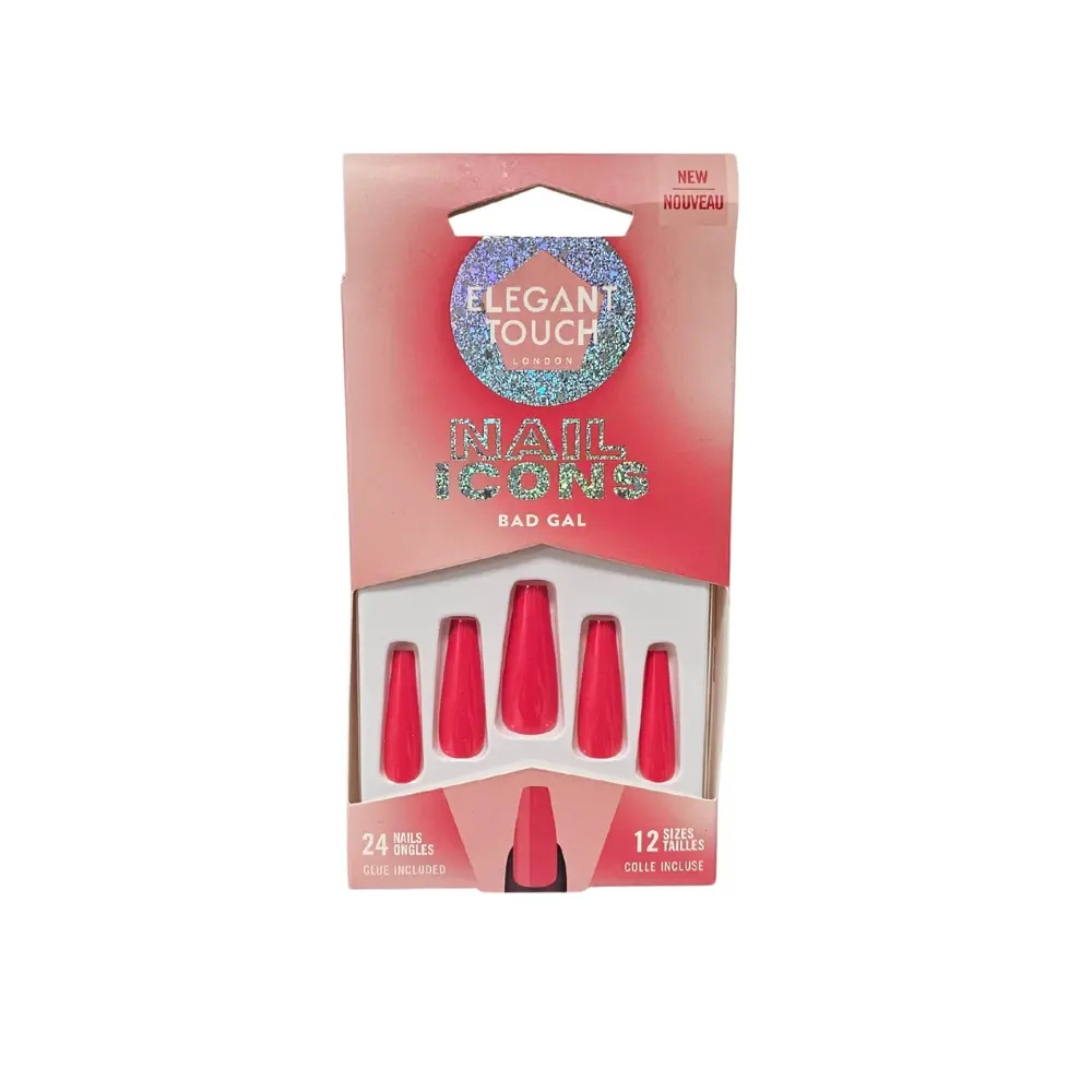 Elegant Touch Nail Icons Bad Gal 24 Nails/12 Sizes Glue Included