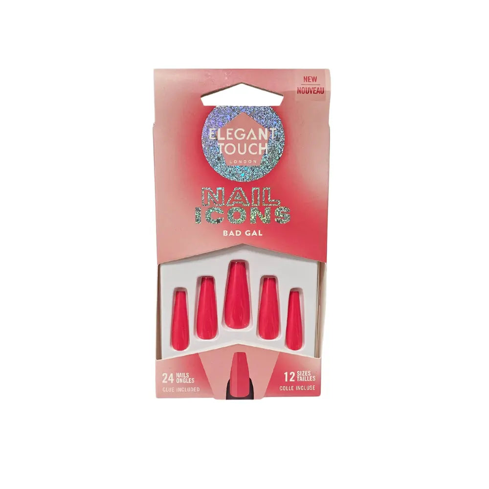 Elegant Touch Nail Icons Bad Gal 24 Nails/12 Sizes Glue Included Elegant Touch